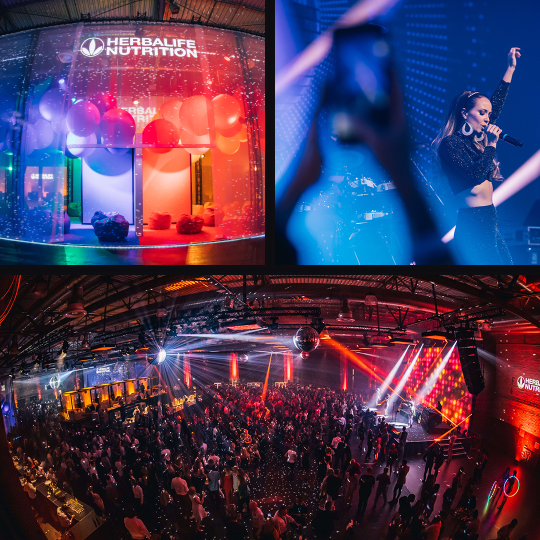 Highlights from the Herbalife brand experience. Birds eye shot of the event.
