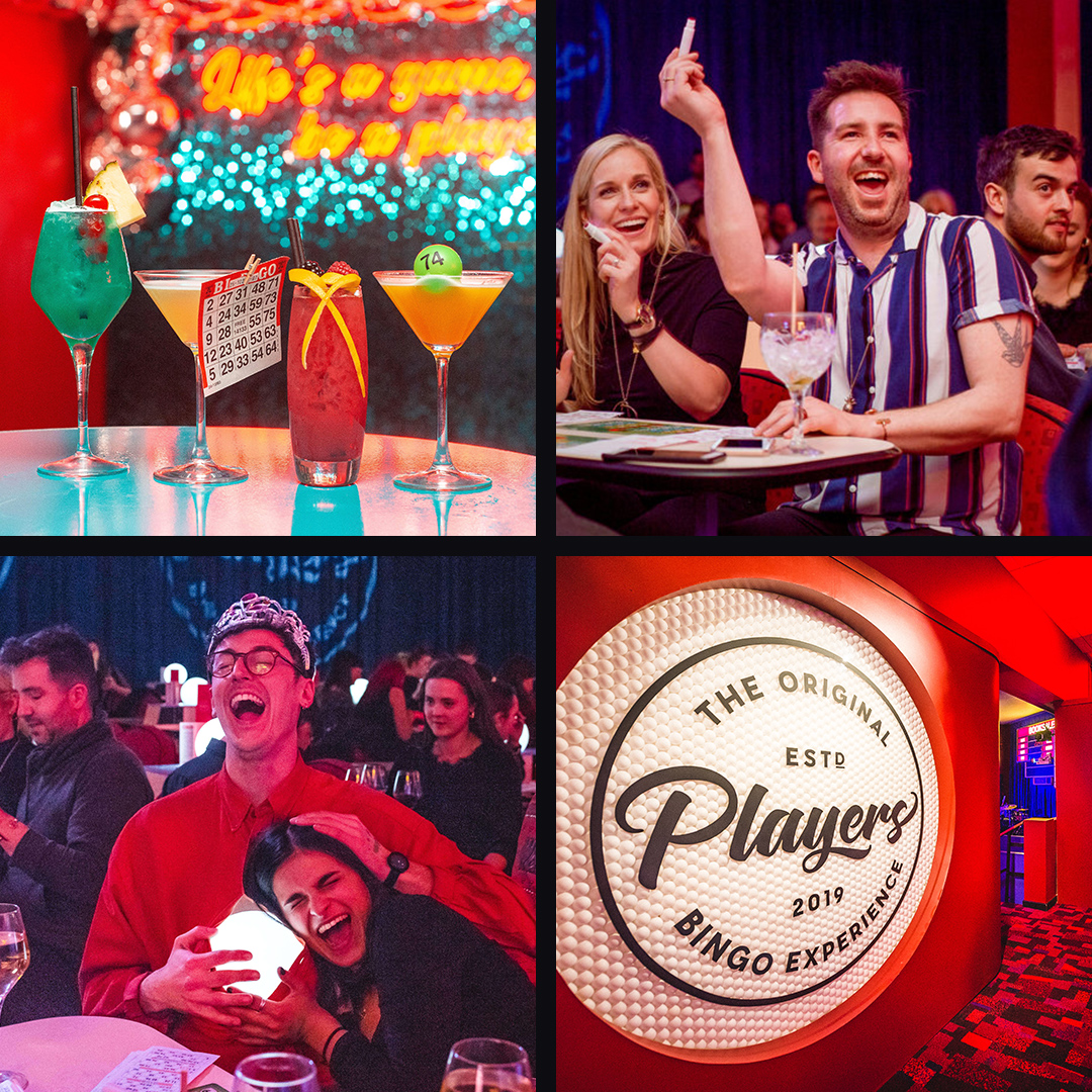 Players Bingo cocktails and customers enjoying the experience.