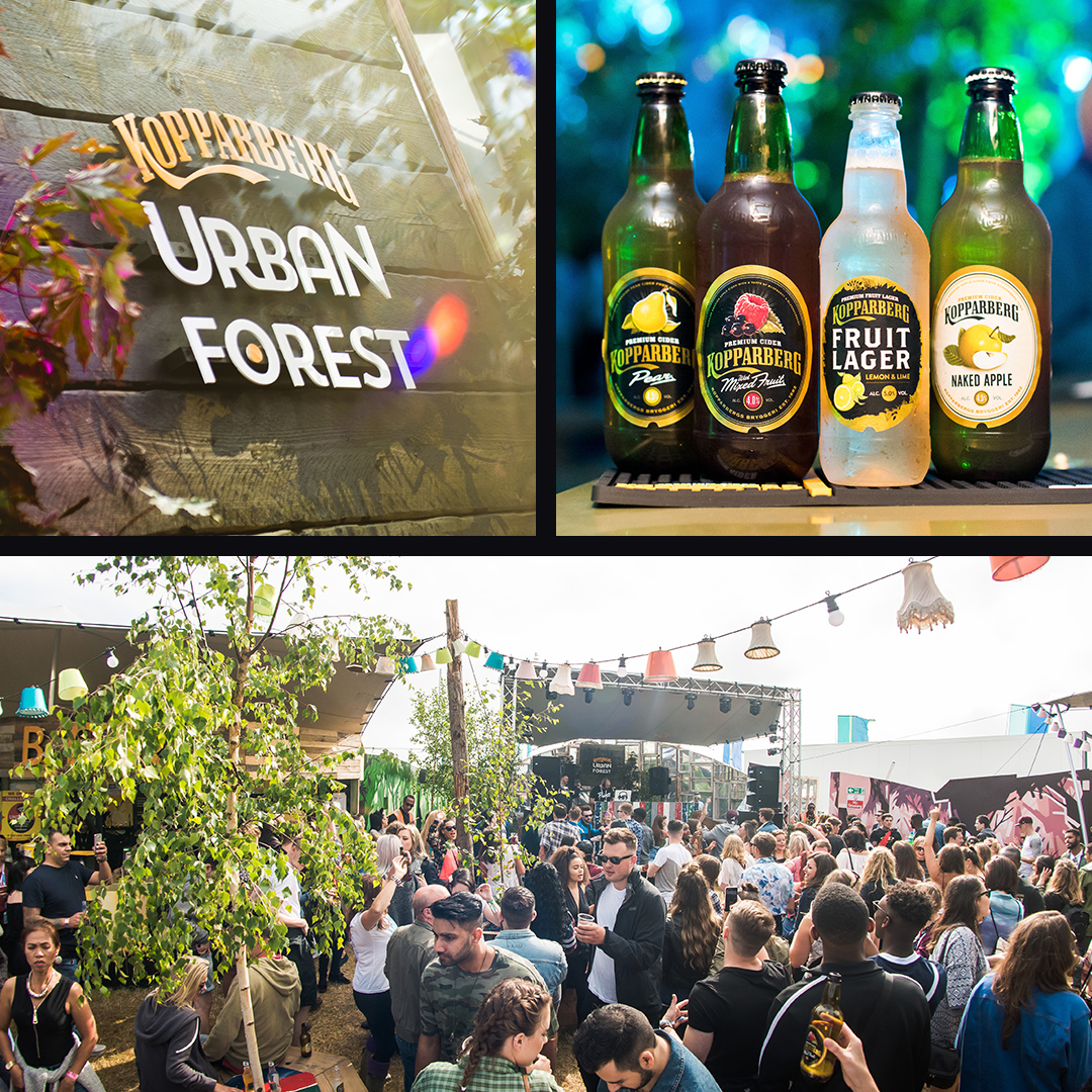 The urban forest experience. Kopparberg ciders in a row.