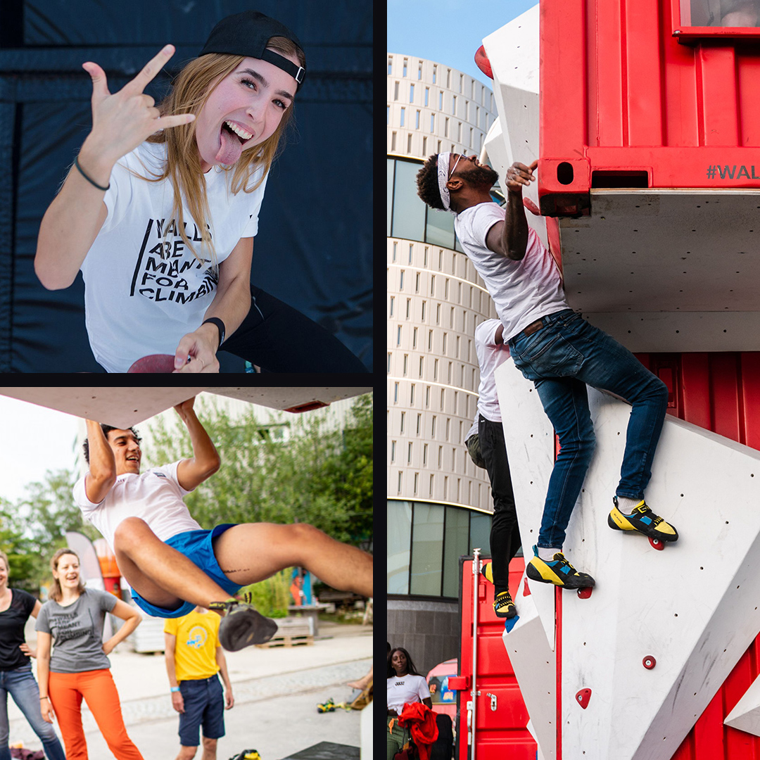Visitors climbing and having fun at the north face walls are meant for climbing.