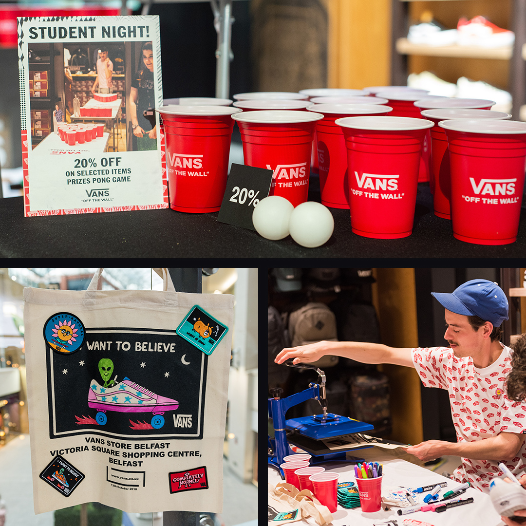 Vans student promotion. Illustrator producing a Vans tote bag.