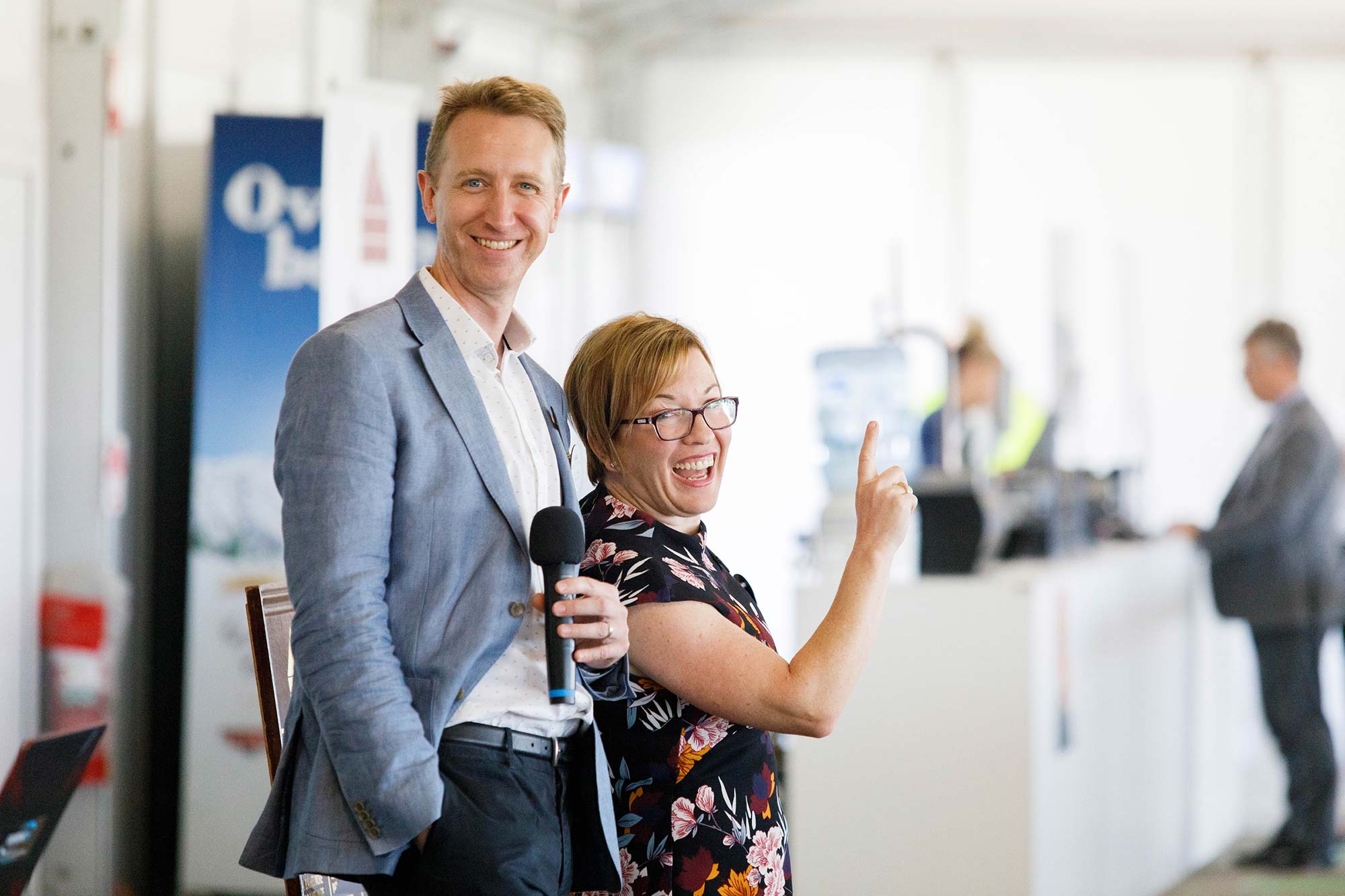 Event photography for Newcastle Business Club. Clare of Monica Clare Recruitment and Sam of Matthews Jewellers.