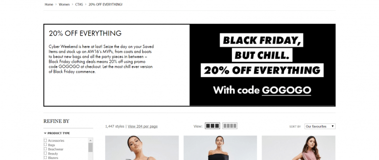 ASOS Creative Black Friday Campaign