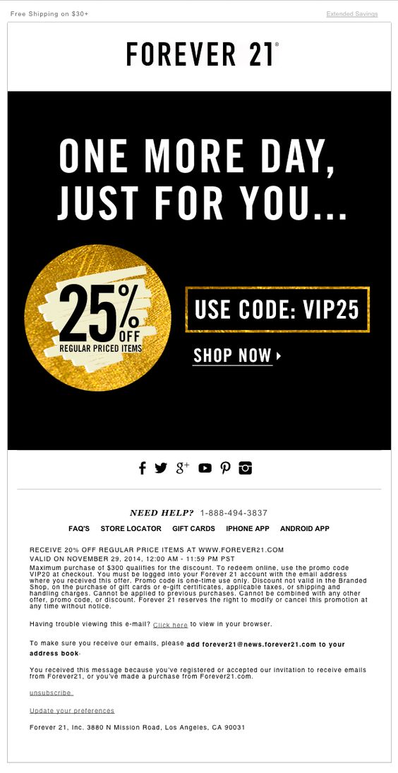 Forever 1 - Black Friday Campaign