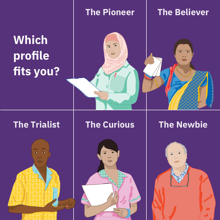 Illustrations of 5 Design for Health profiles