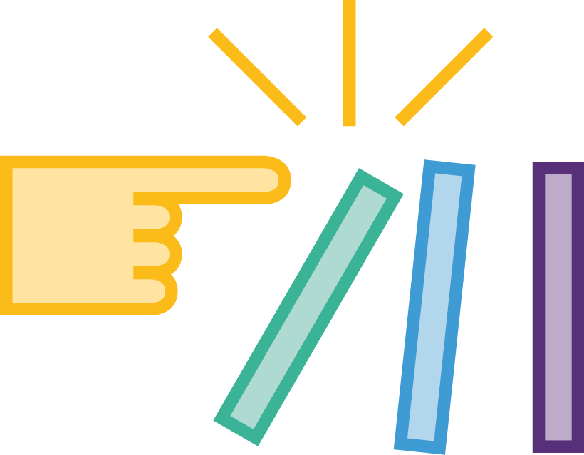Design as Spark Icon: finger tipping dominos with a spark emerging