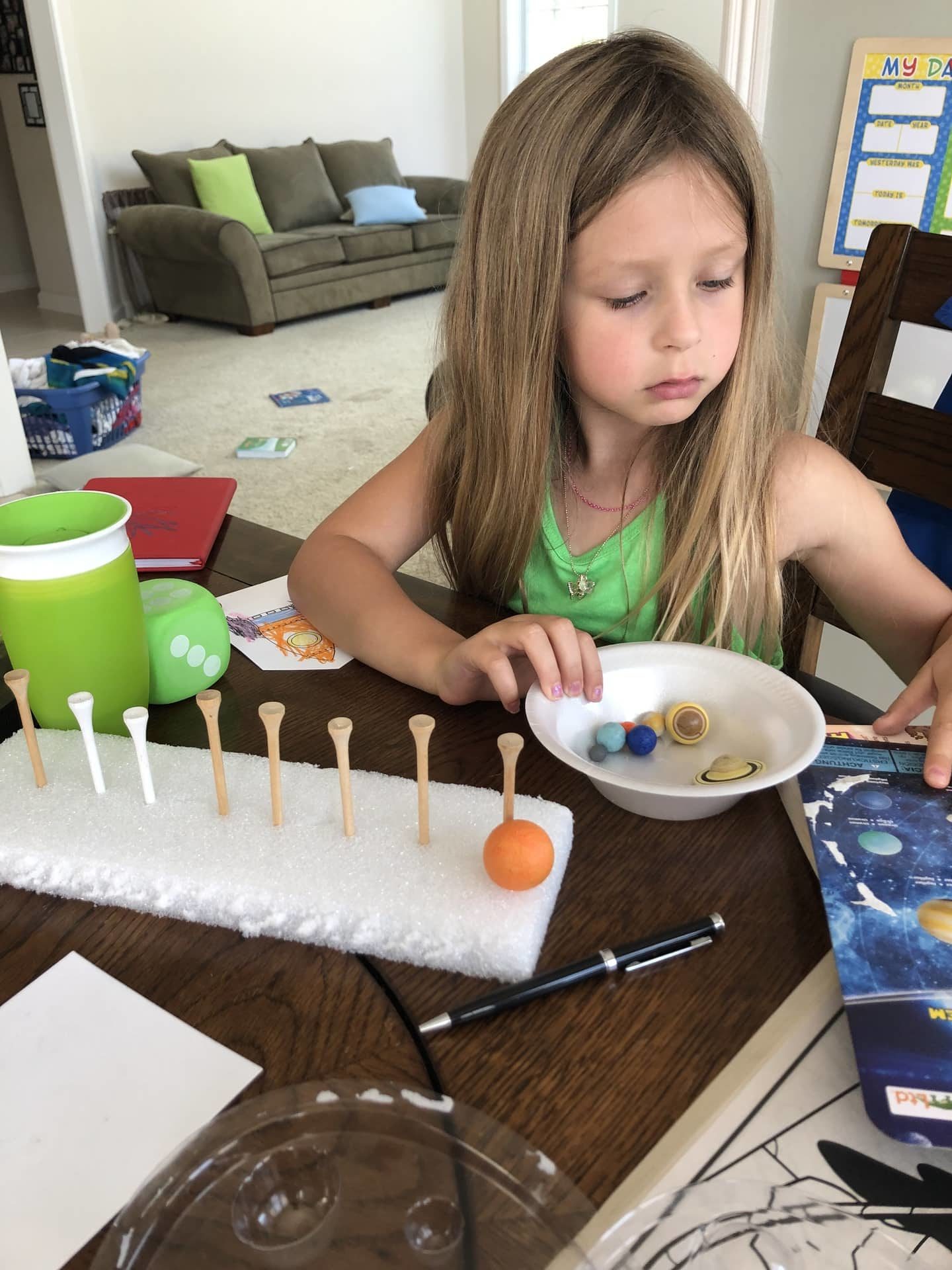 Stella arranged the planets in order which was a great lesson for kindergarten.
