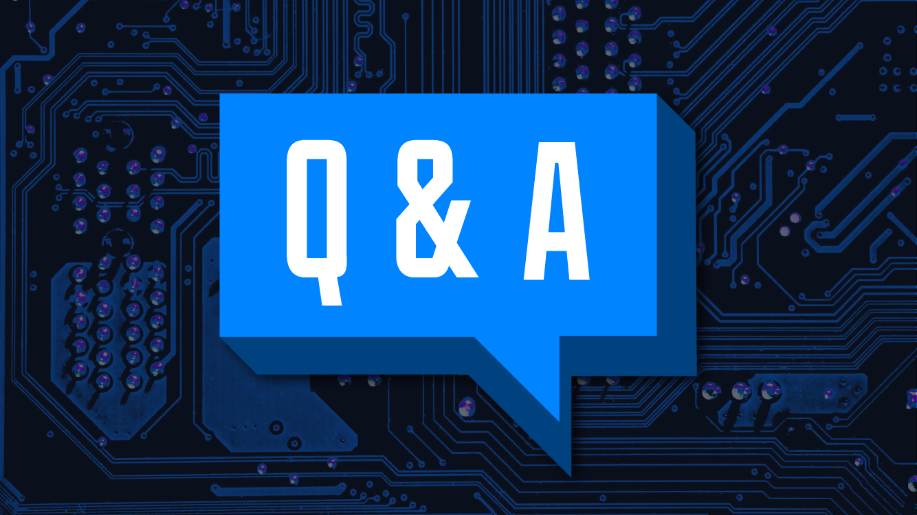 blue question and answer speech bubble graphic