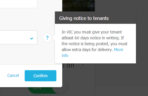Help on giving notice to tenants