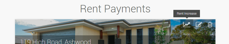 Click the Rent Increase button on the top right - here