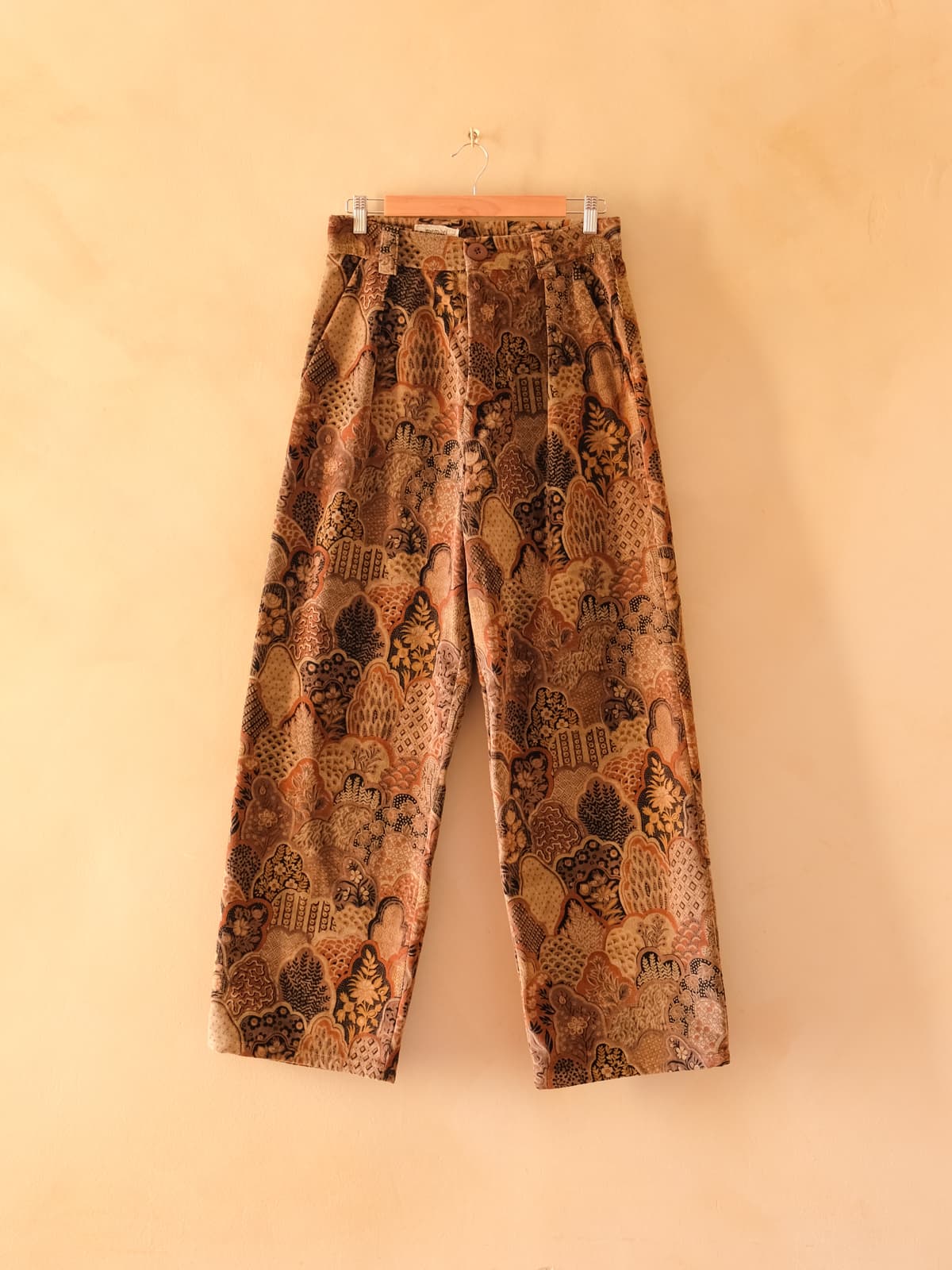 brown velvet art deco trousers - Provence -