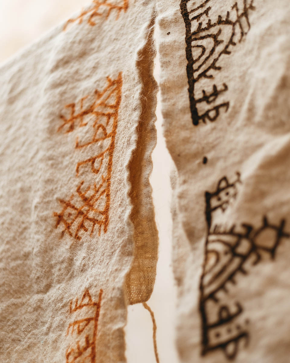 Traditionnal wool weaving decorated with henna from the Anti Atlas