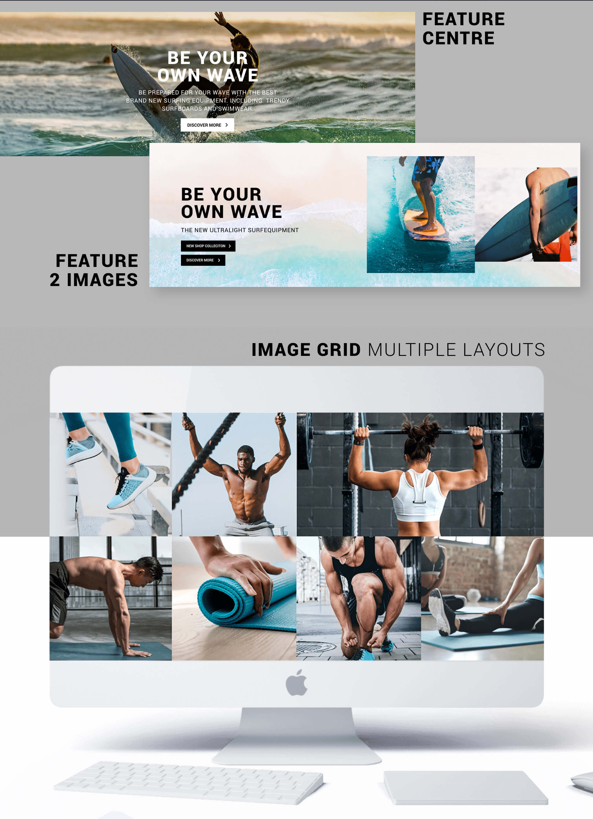 Different image styles with athletes