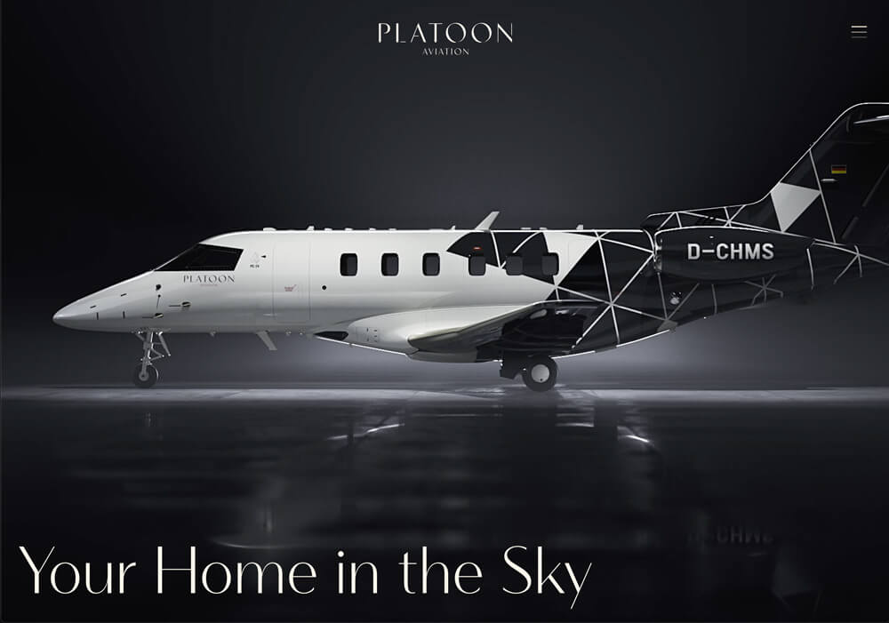 Webdesign Beispiel Platoon Jets.