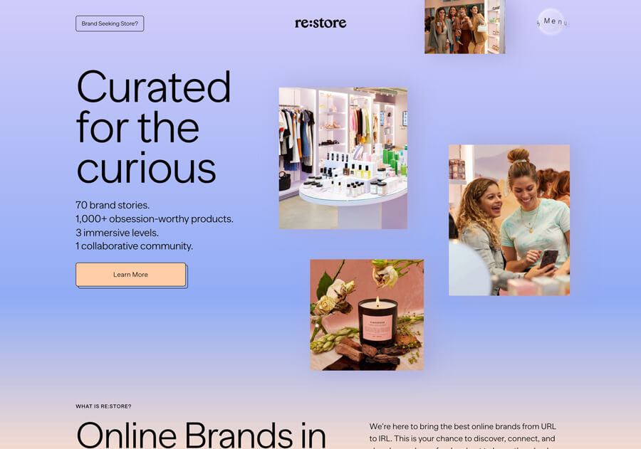 Webdesign Beispiel re:store.
