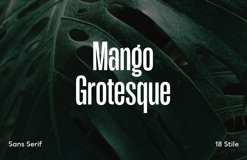 Variable Schriftart Vorschau Mango Grotesque.