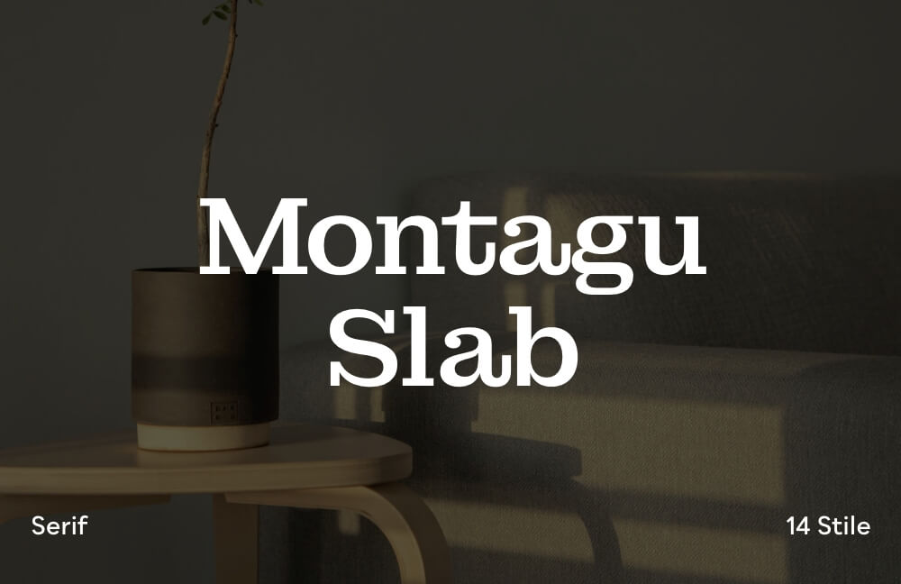 Variable Schriftart Vorschau Montagu Slab.