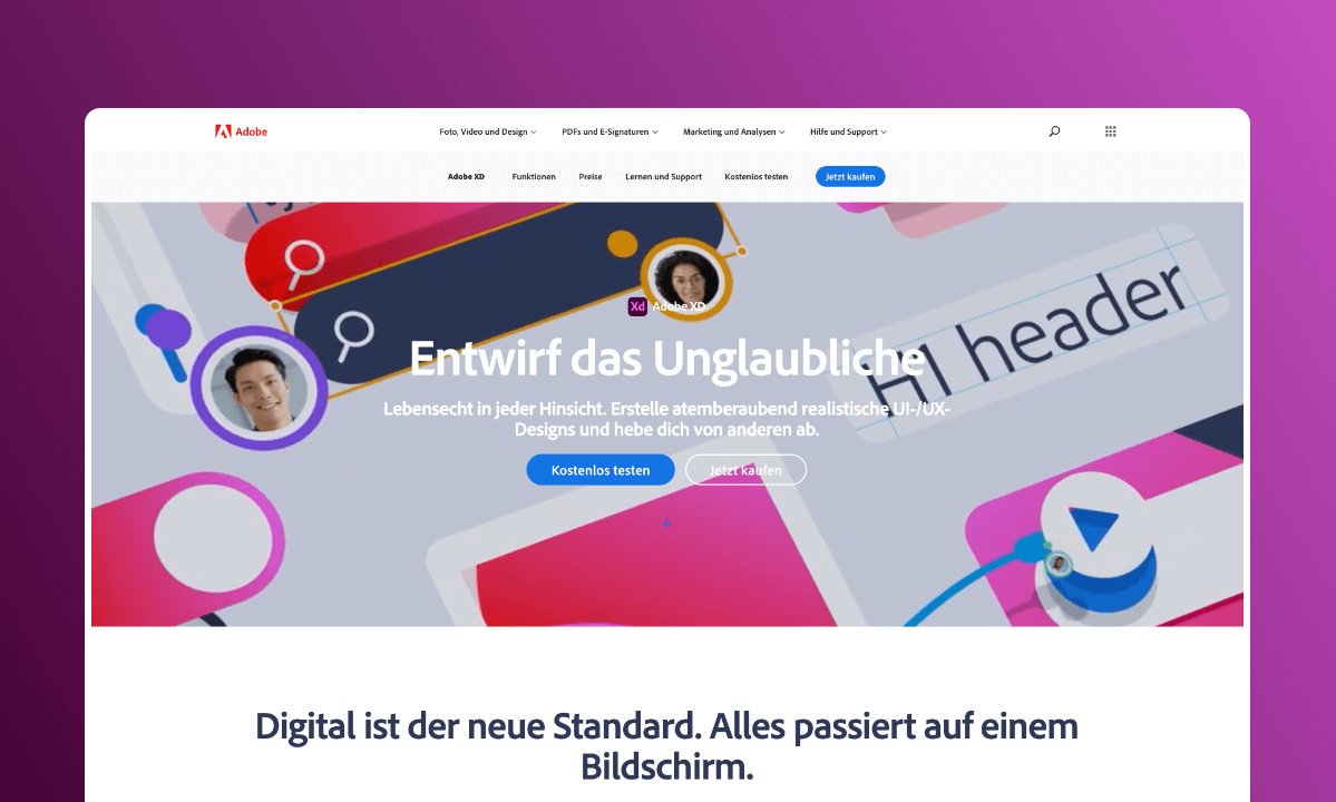 Design-Tool Adobe XD.