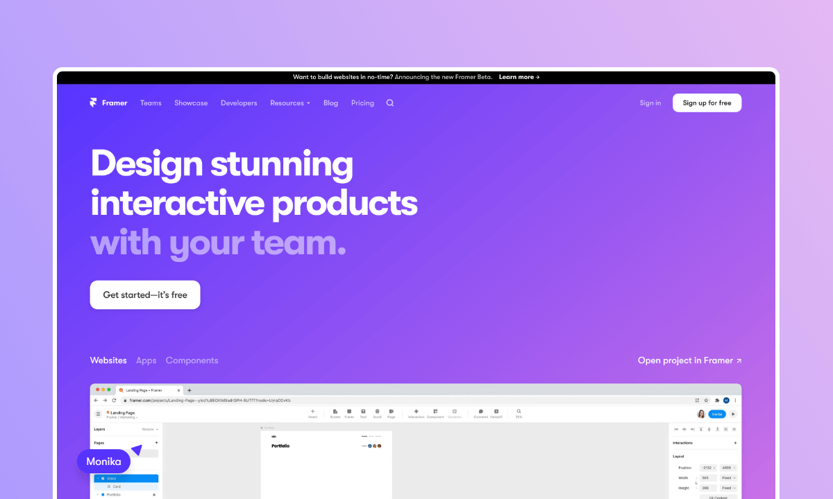Design-Tool Framer.