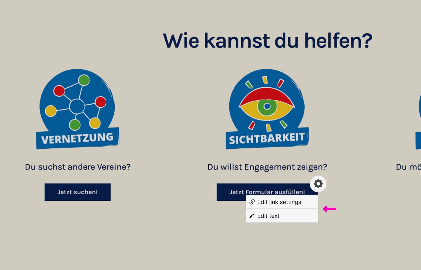 Buttons mit dem Webflow Editor ändern.