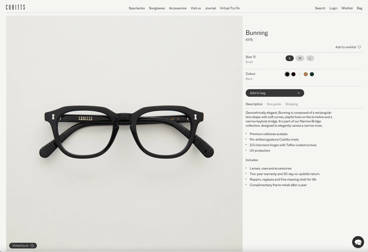 E-Commerce Webseite cubitts.
