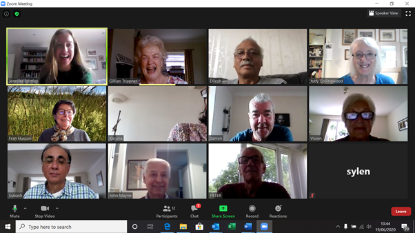 Screenshot of people attending the Imperial PF Support Group Meeting 19 June 2020