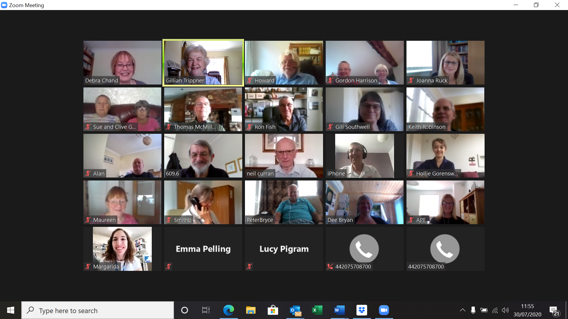 Picture of those attending the Zoom meeting