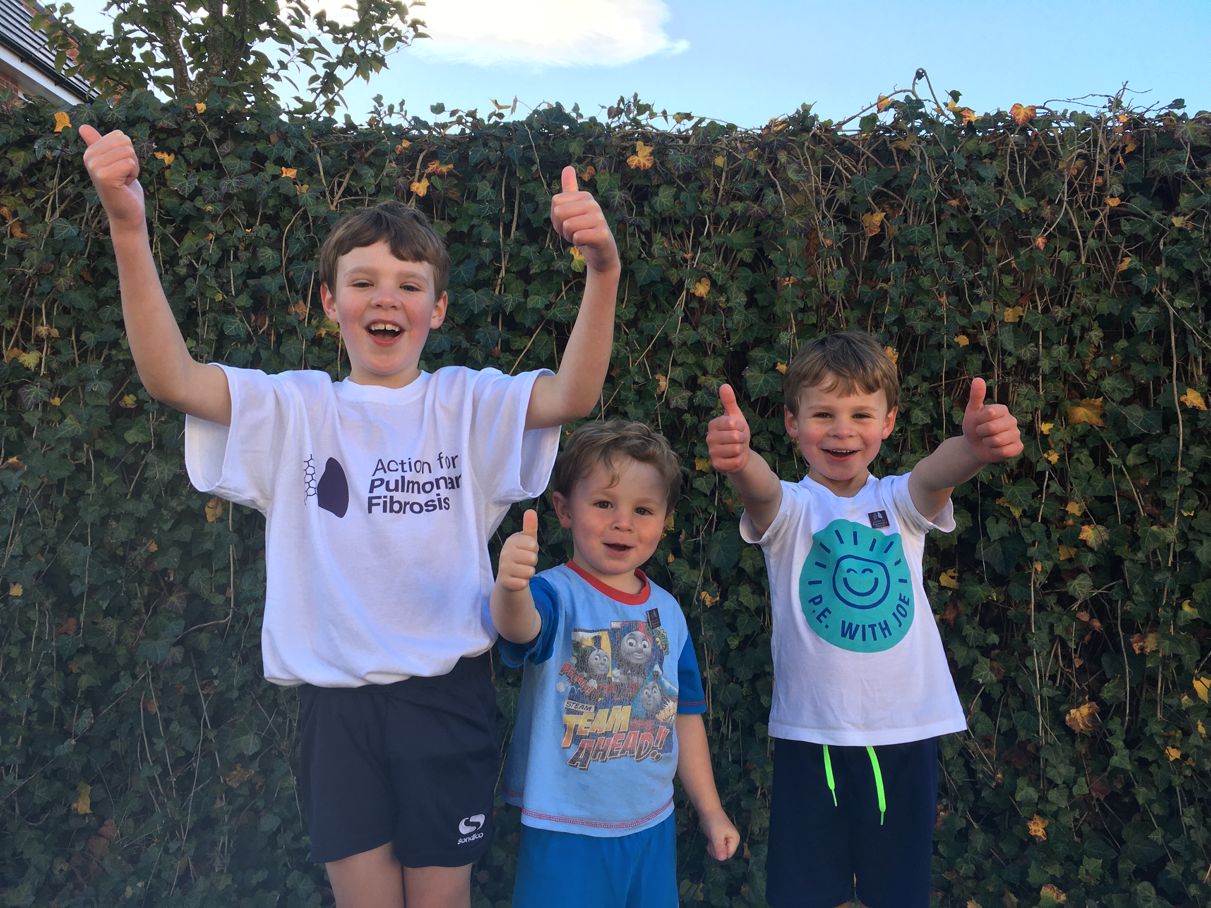 Daniel (7), Thomas (5) and Peter (3) completing their challenge