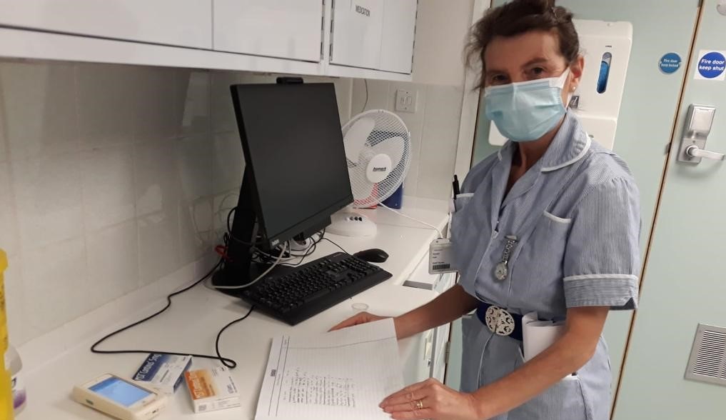 Susan working in Addenbrooke's hospital as a nurse