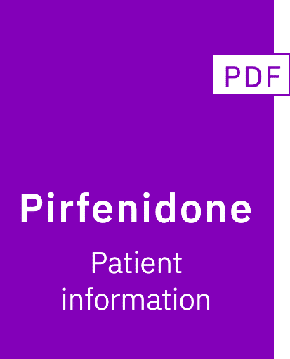 Pirfenidone information booklet cover