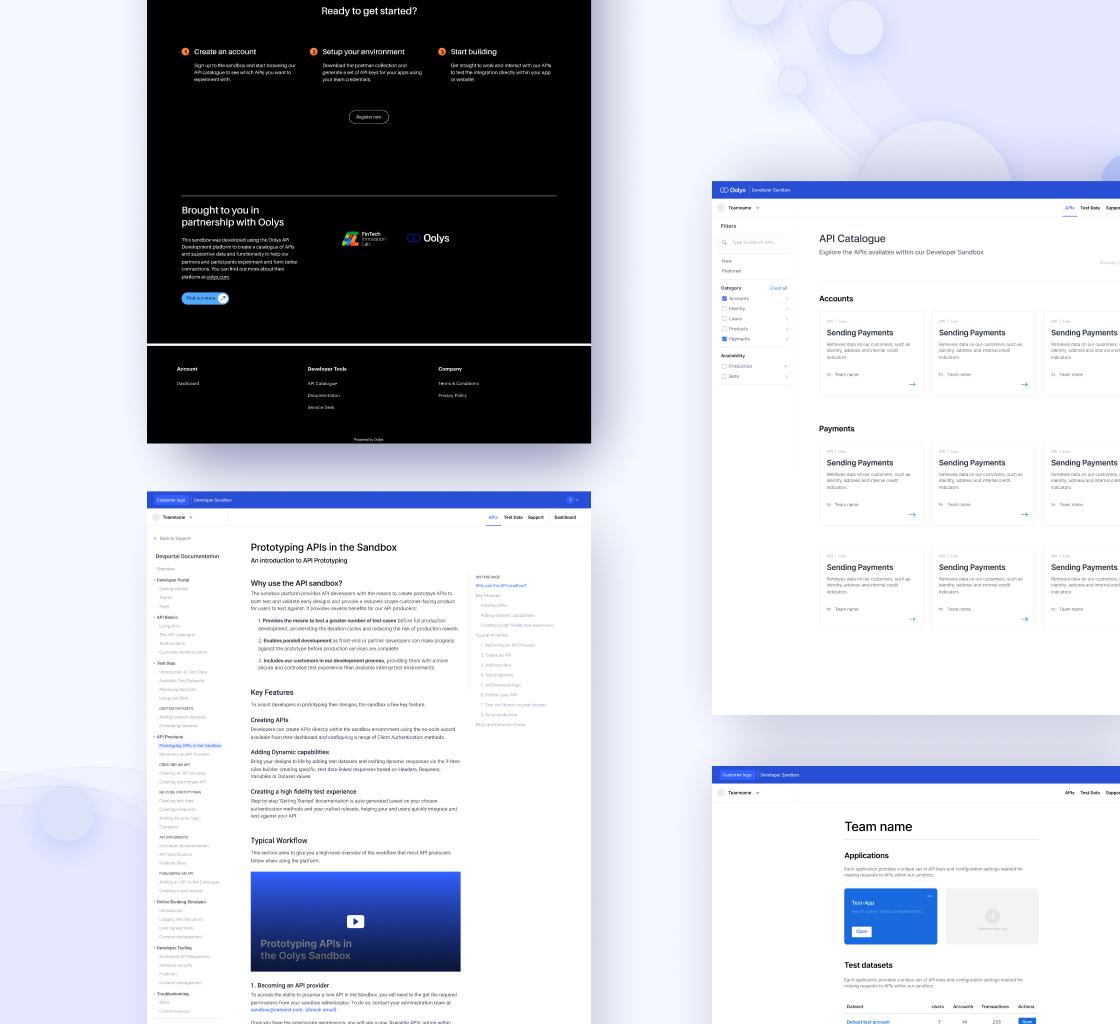 A selection of website screens from the Oolys project.