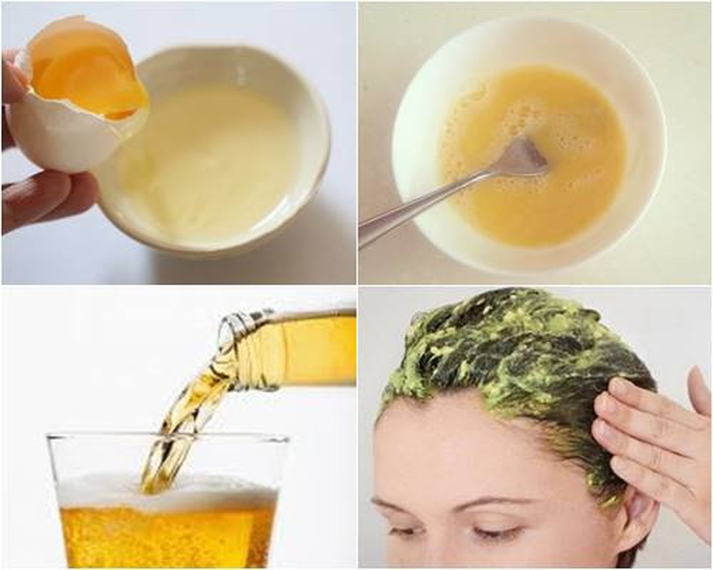 Mặt nạ ủ tóc từ trứng gà và bia giảm rụng tóc