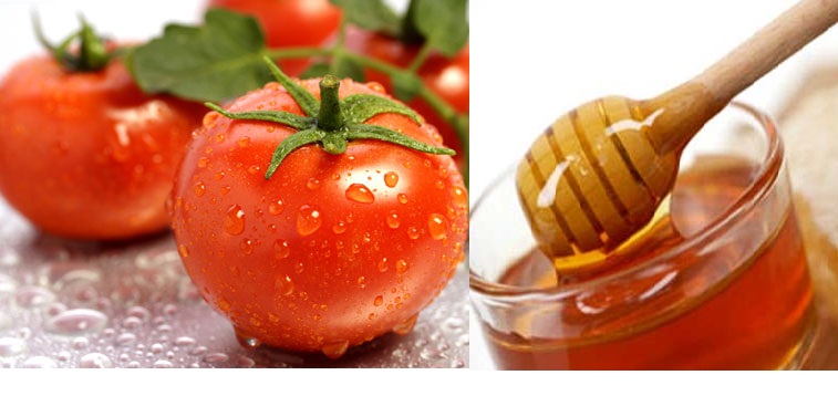 trị tàn nhang bằng mật ong với cà chua