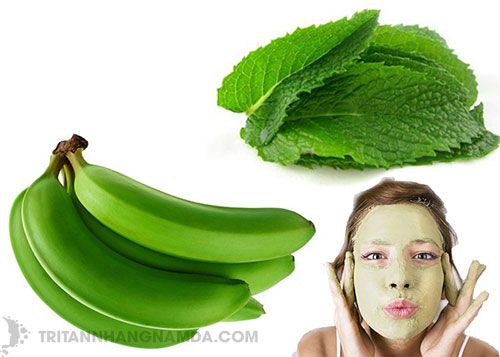 trị tàn nhang bằng chuối xanh và lá bạc hà