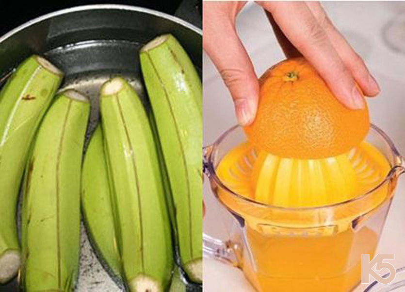 trị tàn nhang bằng chuối xanh cũng như nước cam tươi