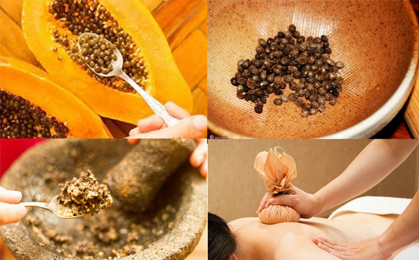 Chườm nóng bằng đu đủ xanh