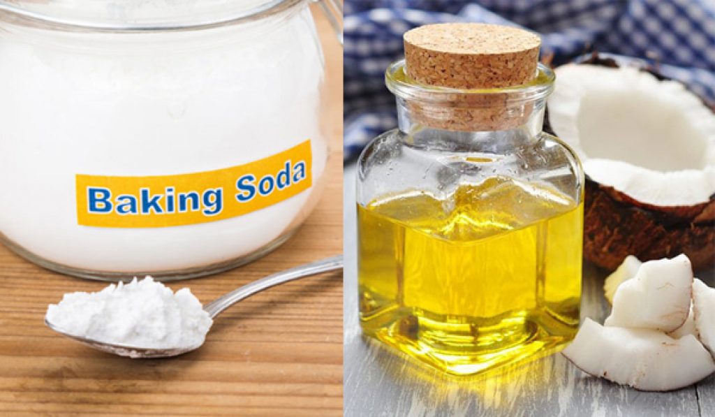 trị gàu bằng baking soda với dầu dừa