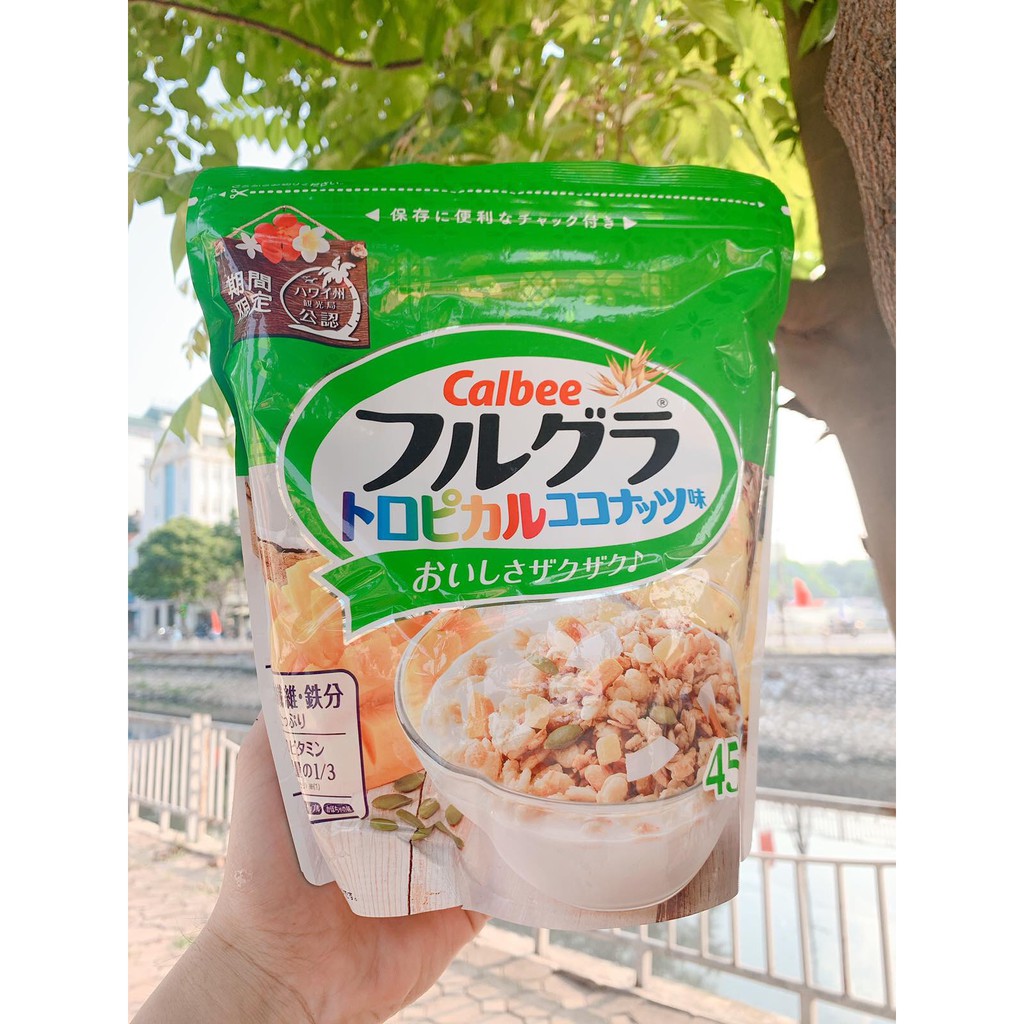 Ngũ cốc Calbee bao bì màu xanh