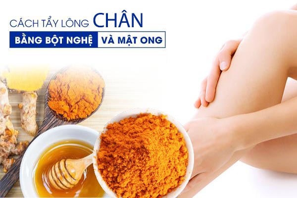 Tẩy lông chân bằng mật ong & bột nghệ