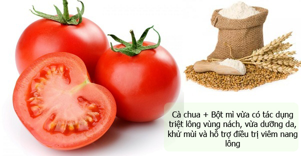 Tẩy lông chân, nách bằng cà chua, bột mì