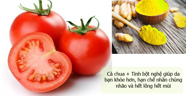 Tẩy lông bằng cà chua, bột nghệ