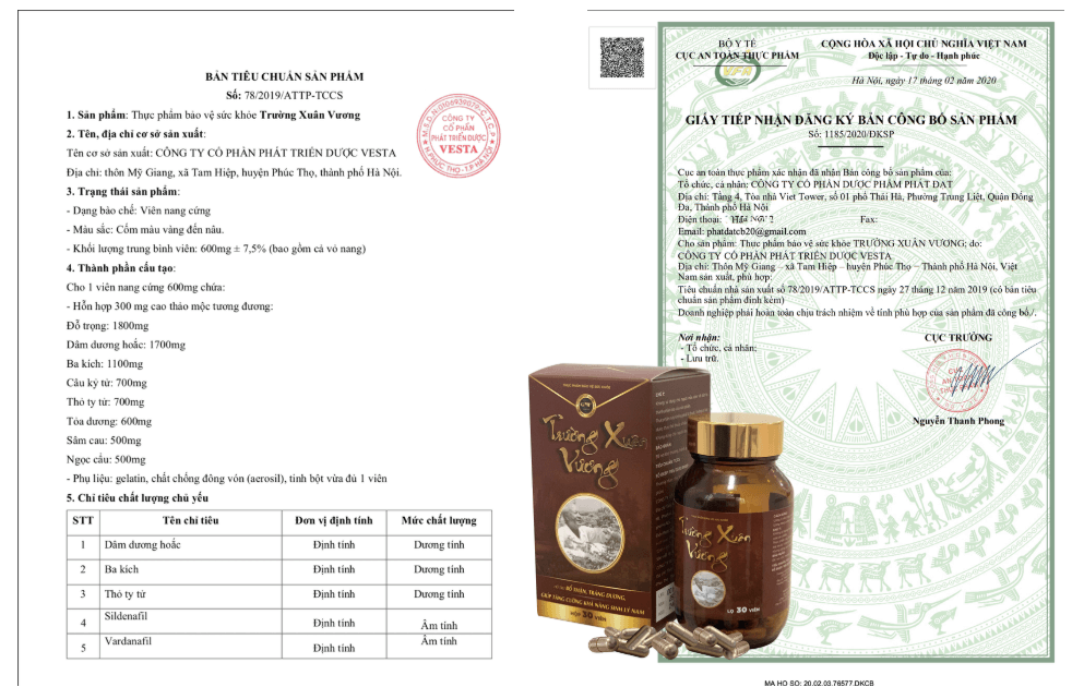 Viên uống Trường Xuân Vương có giá bao nhiêu