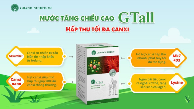 Nước tăng chiều cao g tall