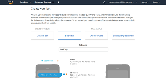 Tạo chatbot thông qua Amazon Lex