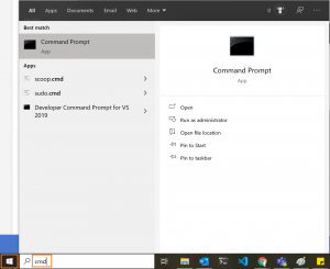 Starting the command project