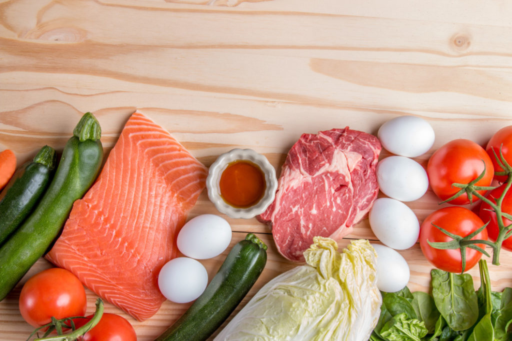 fresh vegetables and meat