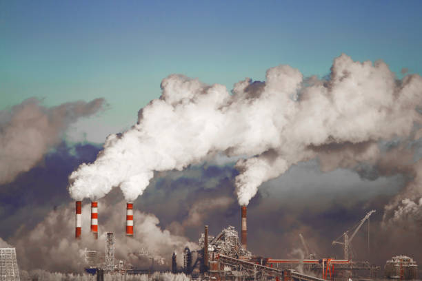 Harmful emissions into the environment, smoke and smog causing pollution in the atmosphere