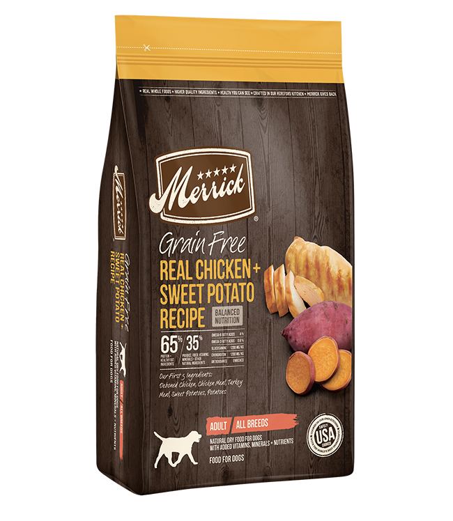 Merrick brand dog food bag