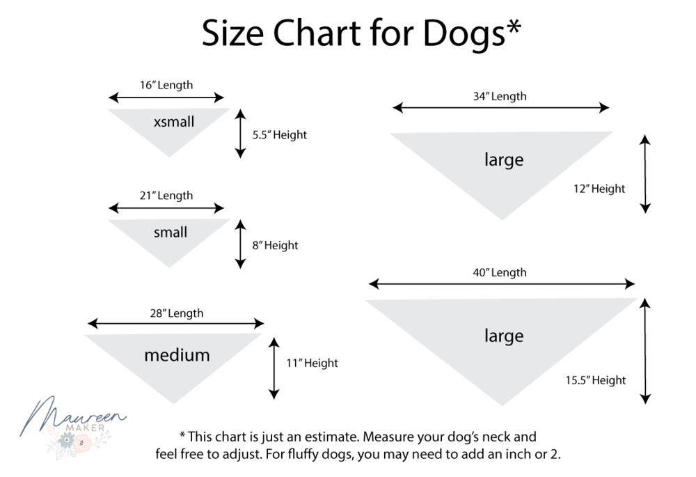 Pattern for how to make a dog bandana