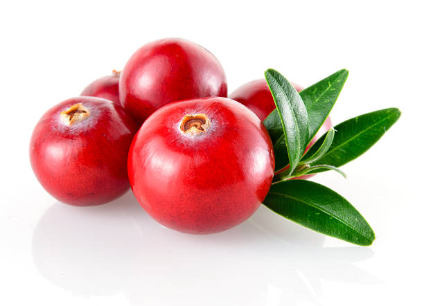 Close-up of cranberries and leaves Cranberry in closeup cranberries stock pictures, royalty-free photos & images